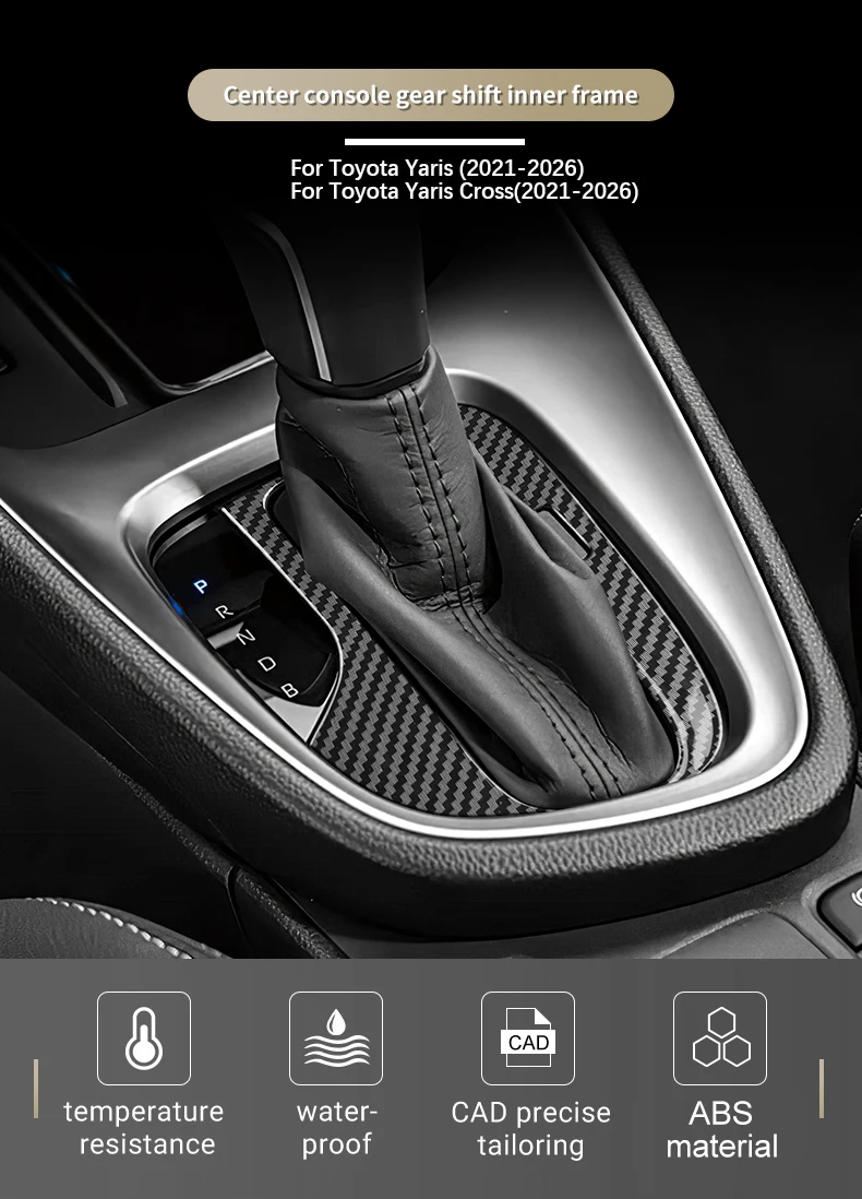 Für Toyota Yaris / Yaris Cross 2021 2026 Auto-Schalthebel-Innenrahmen Kratzschutz-Dekoration Schutz-Innenausstattung – Detail 1