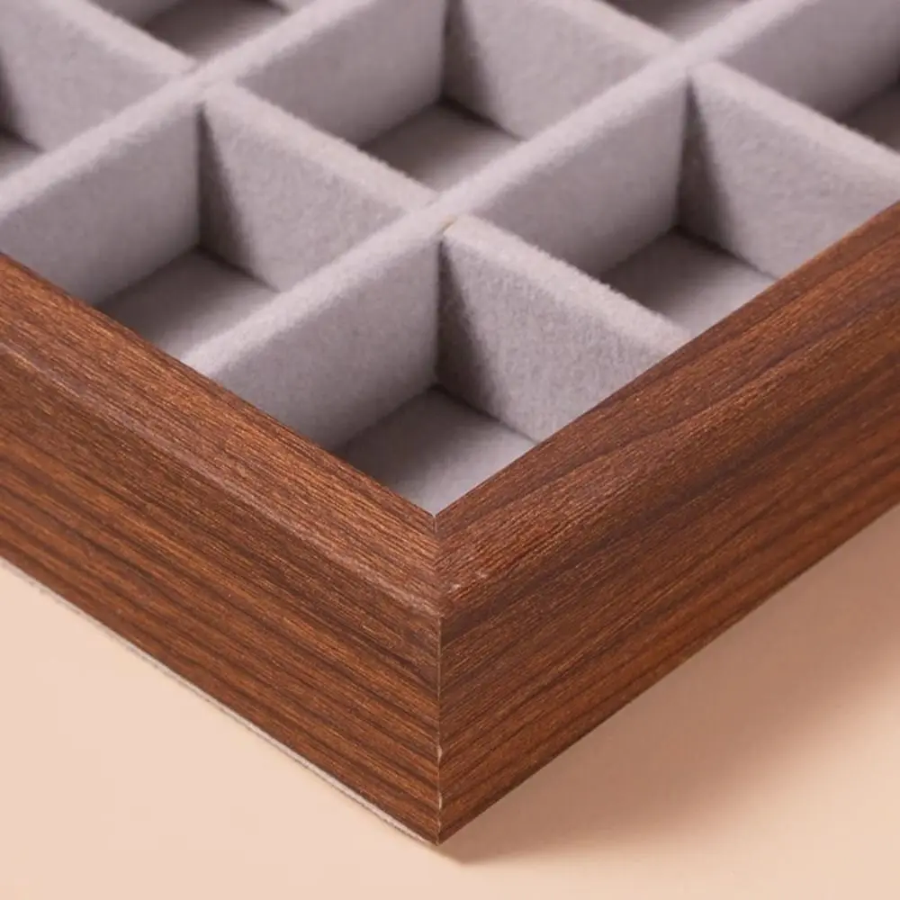 

Velvet Wooden Jewelry Box Simple Large Capacity Jewelry Organizer Earrings Storage Box Ring Display Holder Jewelry Storage