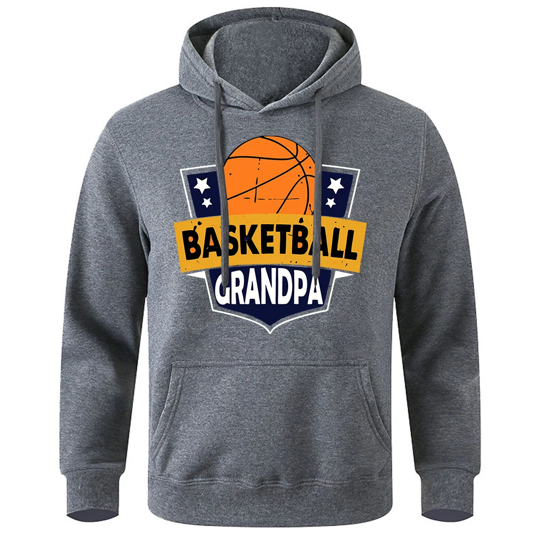 

Basketball Grandpa Badge Printing Men Hoody Warm Comfortable Hooded Casual Fashion Sweatshirt Basic Classic Sports Male Hoodies