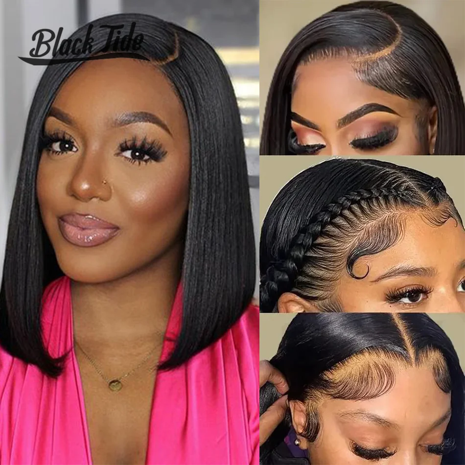 

Glueless Wig Human Hair Ready To Wear Preplucked Bob 13x4 Lace Front Wigs Straight Human Hair Wigs Brazilian Hair Pre Cut Lace