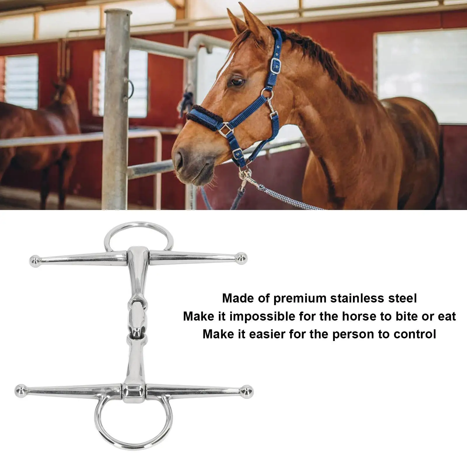 Easy-Install Horse Cheek Snaffle Bit for outdoor Riding - Comfortable Mouthpiece