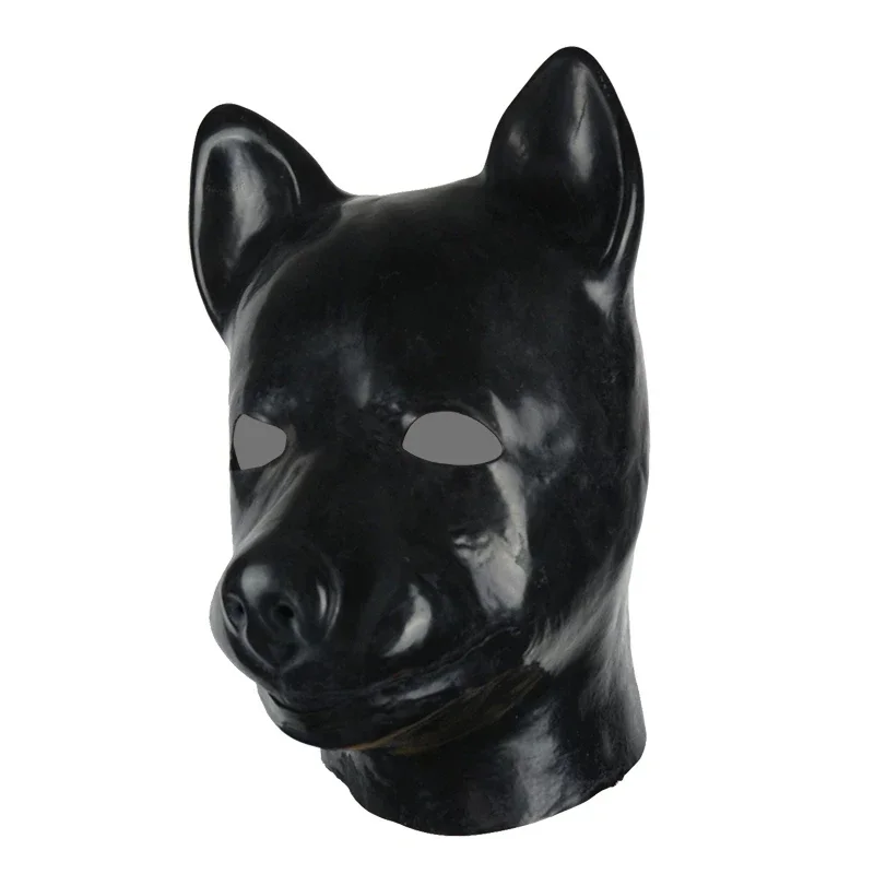 Latex Dog Mask for Men and Women, Full Head Rubber Hood, 3D Mould, Unisex Fetish, Halloween Cosplay Costumes