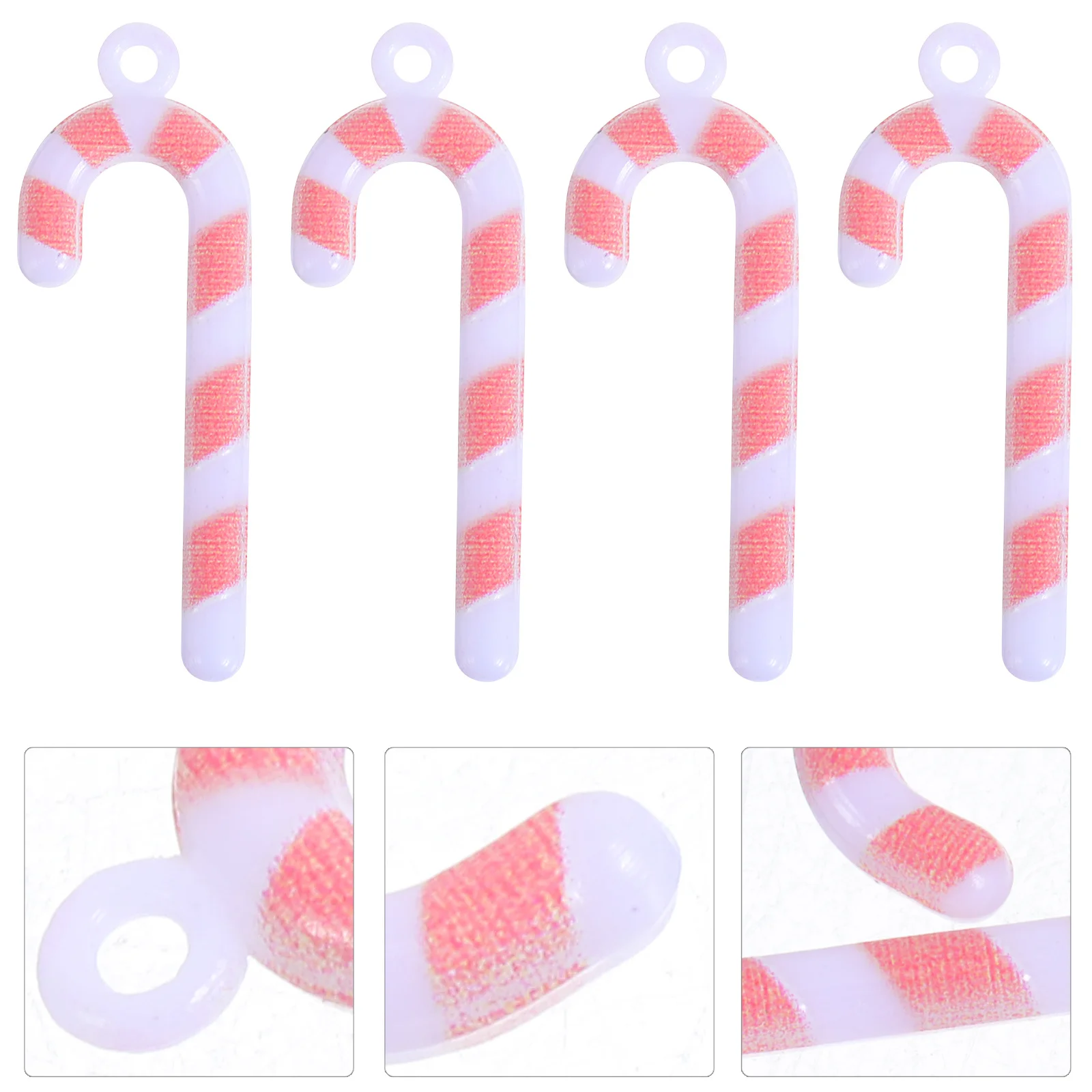 

100Pcs Miniature Candy Cane Ornaments 2.8cm Red White Hanging Decorations Christmas Crafts Xmas Tree Fireplace