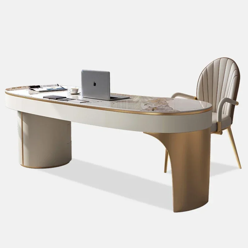 

Stone Plate Table Desk Designer Model Desk Light Luxury Computer Desk Modern Minimalist