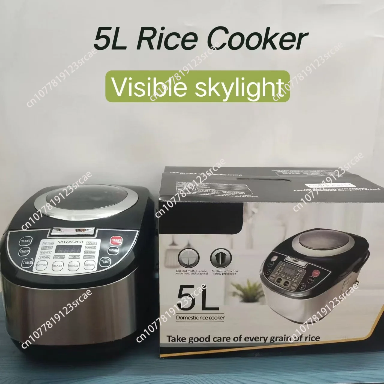 Rice cooker sunroof rice cooker household smart 5L large capacity reservation cooking pot