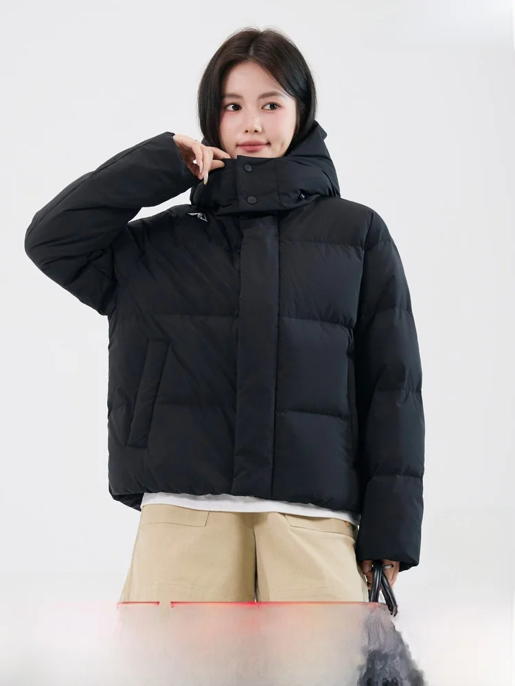 

Snow Flng Spring 2026 Women's ort down Jaet Detachable Cap Warm Versatile Sweet Sle Polyester Fiber Du down Filling