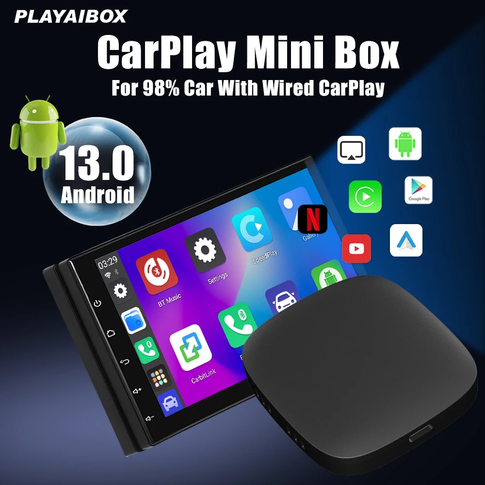 Carplay Ai Box Wireless CarPlay Android 13 Auto For Youtube Netflix For Ford GMC Haval Audi Buick Cadillac Jeep Kia Maxus Mazda