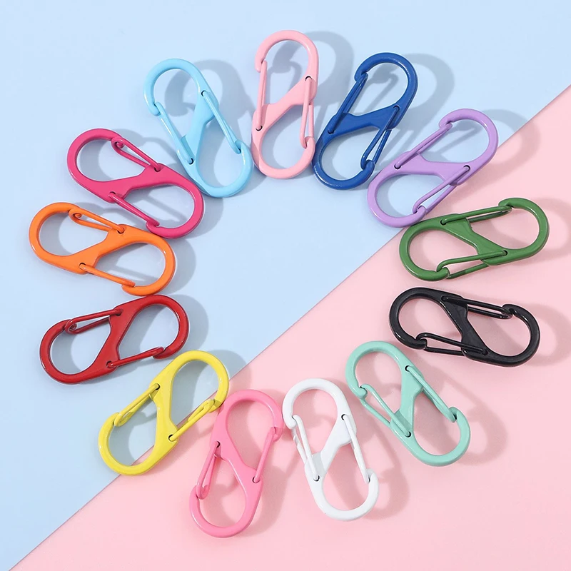 4Pcs 13x32mm Candy Color Double Openning Key Ring Lobster Clasp Key Snap Hooks Keyrings DIY Jewelry Making Finding DIY Key Chain