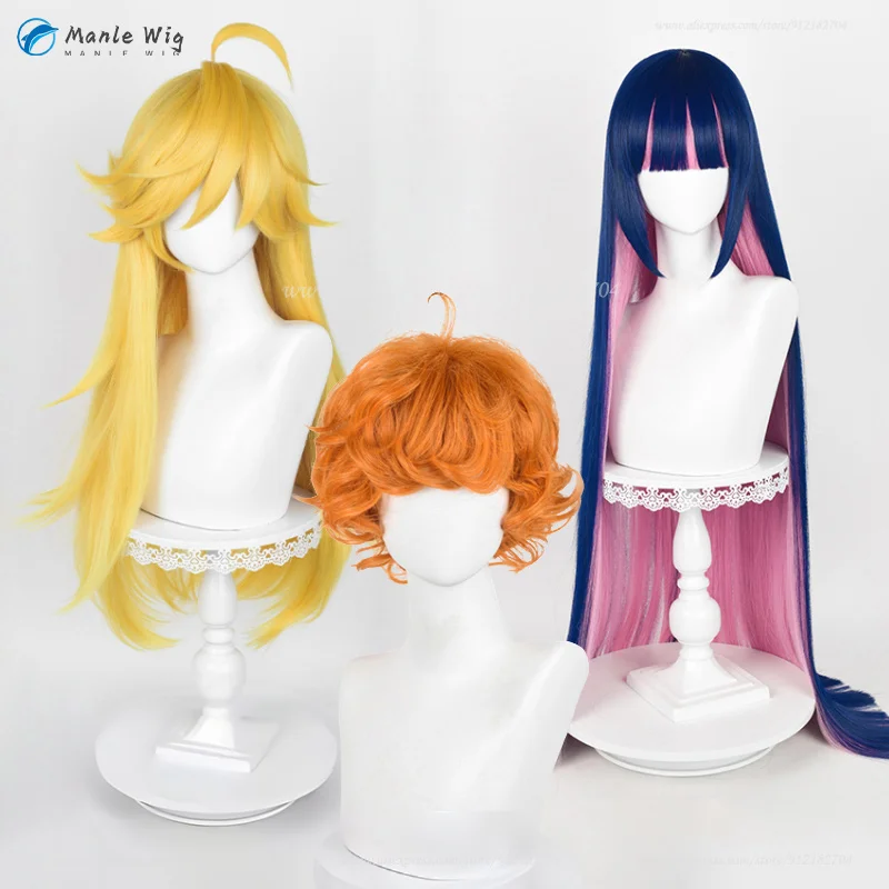 

Anime 120cm/100cm Stocking Anarchy Cosplay Wig 75cm Panty Cos Wigs 30cm Burifu Cosplay Wig Heat Resistant Synthetic Hair