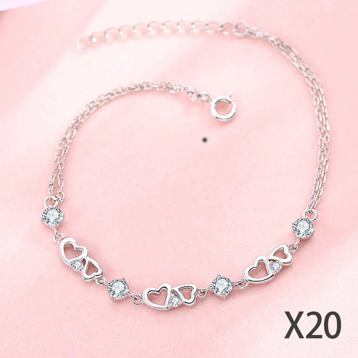 

43 Customer customization 60 2024 Classic Fashion Pop 925 Silver Stud bracelet Women's Valentine Gift Jewelry