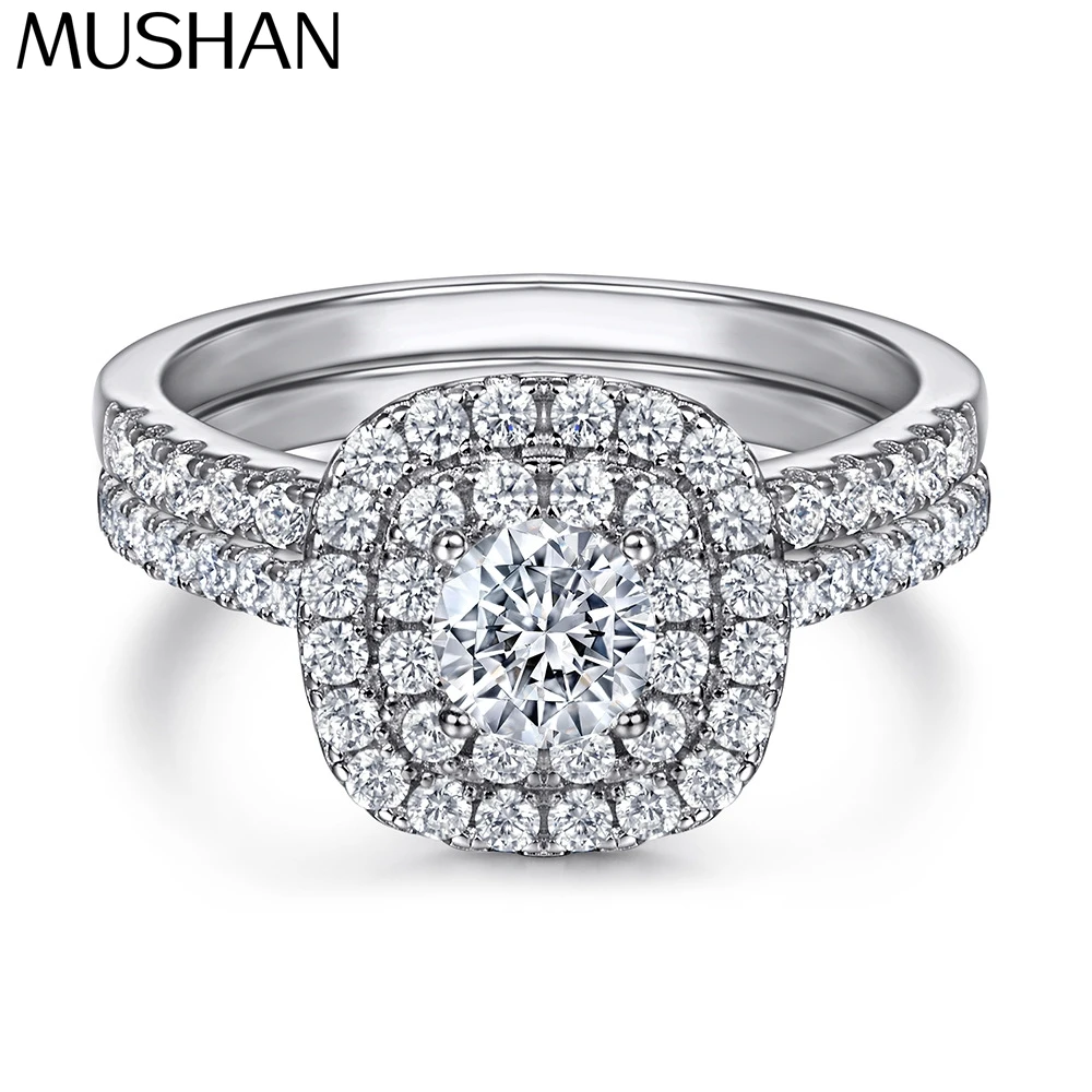 

MuShan Jewelry 925 Sterling Silver Ring Wedding Band High Carbon Diamond Elegant Style Girlfriend Gift Women Rings Fine Jewelry