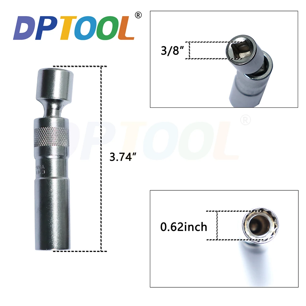 DPTOOL 얇은 벽 점화 플러그 소켓 범용 조인트, 마그네틱 플렉시블 소켓 렌치, 자동차 수리 도구, 14mm, 16mm, 신제품