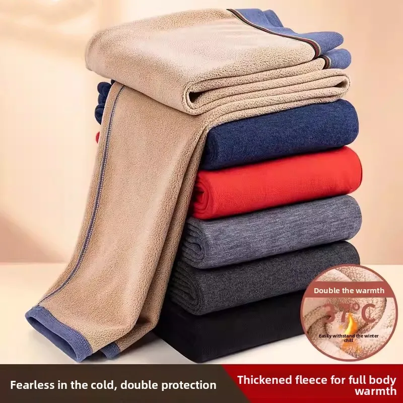 

Мужские зимние хлопковые брюки с верблюжьим пухом на подкладке, дизайн с высокой талией, ветрозащитные, морозостойкие, базовый слой, осенние брюки