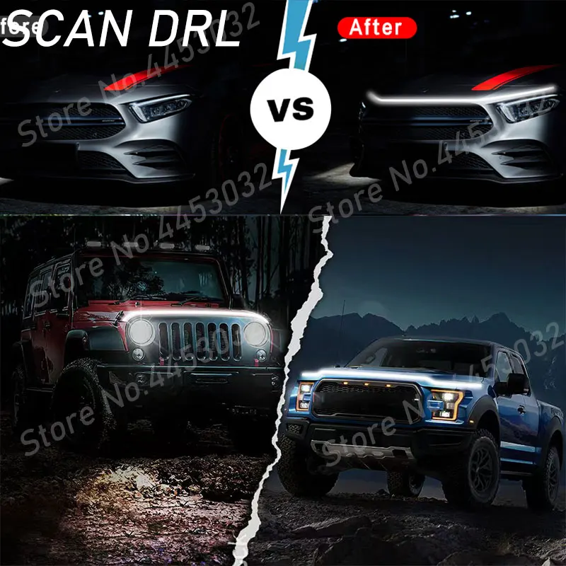 New DRL Car Hood Light For Citroen C5 Aircross 2017-2022 Scan Starting LED Strips Flexible Headlights Welcome Light view 4