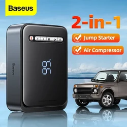 BASEUS-arrancador de batería de coche 2 en 1, compresor de aire portátil, bomba de inflado, estación de energía, arrancador de batería de 1000A, potenciador automático