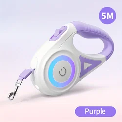 Retractable Dog Leash with Flashlight   Front Safety Led Light  360°Tangle Free Training Leash