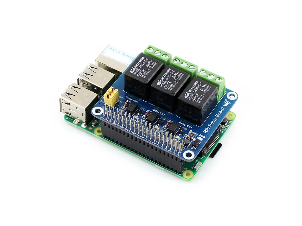 5V 3 Channel Relay Module Shield Expansion Board HAT Kit for RPi Raspberry Pi Zero W WH 3 Model B 3B Plus 4 4B Accessories