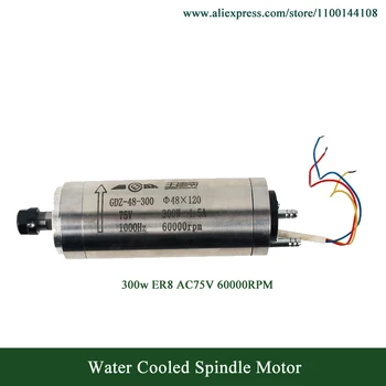 GDZ-48-300 CS 고속 수냉식 스핀들 모터, 60000rpm, 300w ER8 D48mm, AC75V