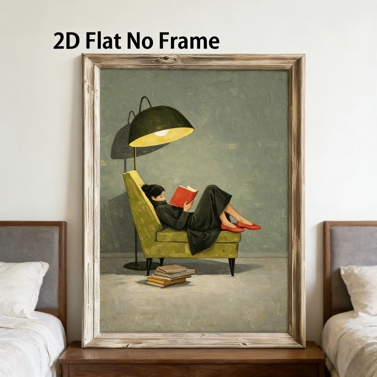 Vintage Frau beim Lesen Leinwanddruck Poster Mid-Century Modern Ästhetische Kunstdrucke Wohnzimmer Schlafzimmer Wandkunst Heim-Dekor Poster
