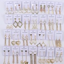 10 Pairs/Lot Luxurious Women's Blingbling Rhinestone Hook Earrings Elegant Fashion Accessories Jewelry Party Birthday Gifts
