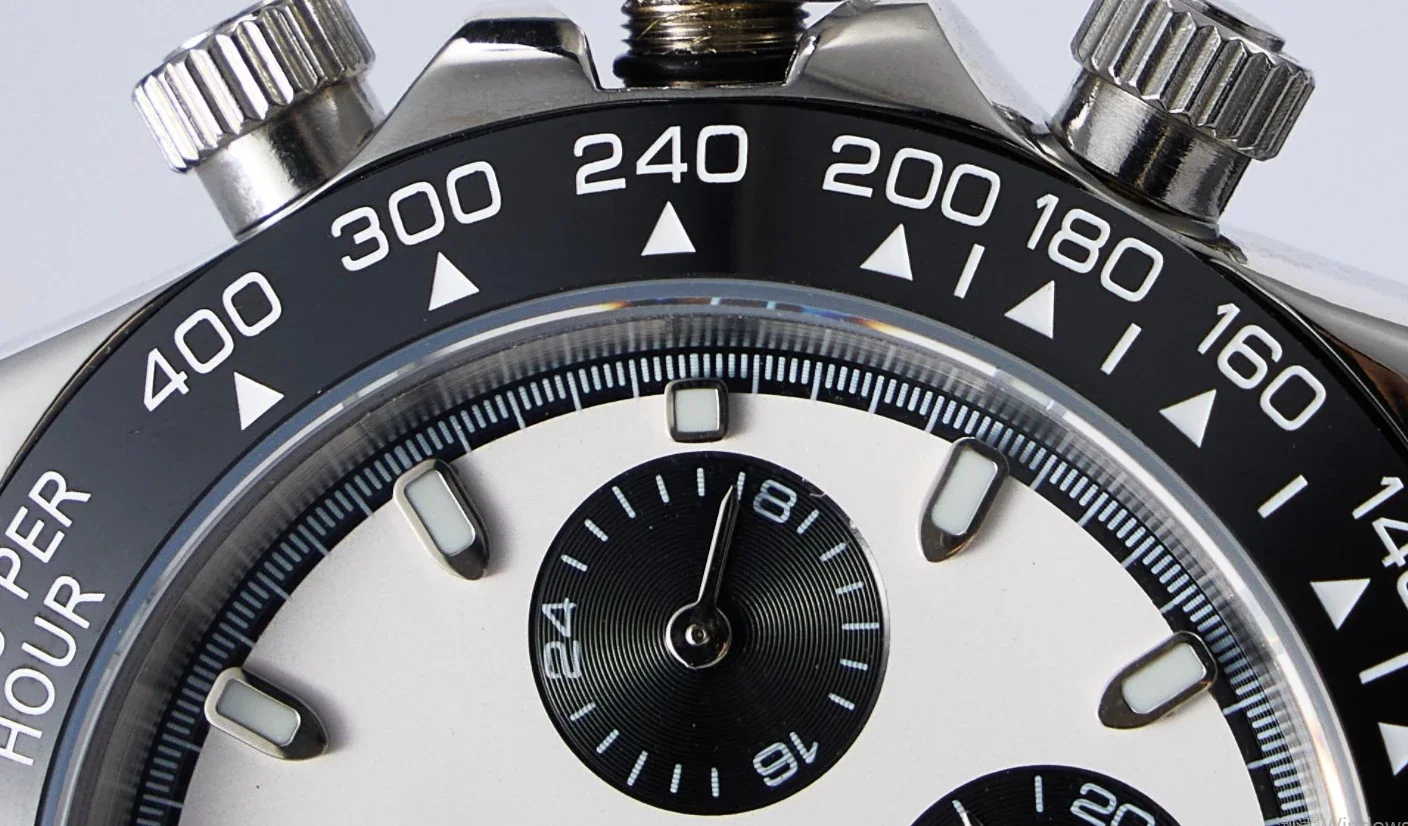Rose gold VK63 Watch 39.5MM Quartz Chronograph watch+Rubber Strap Sapphire Glass Three Eyes Quartz Movement