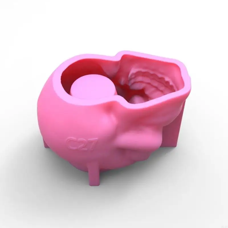 91AF 3D Skull Flowerpot Epoxy Resin Mold Succulents Plant Pot Concrete Plaster Silicone Mould DIY Crafts Makeup Brush Pen Holder