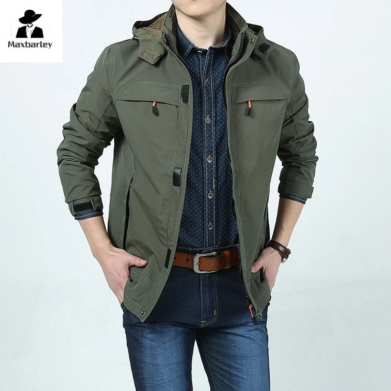 

Cargo Jacket Men's Technical Casual Hooded Coat Windproof Waterproof Retro Boxing Jacket Men's Outdoor Work Clothes Autumn