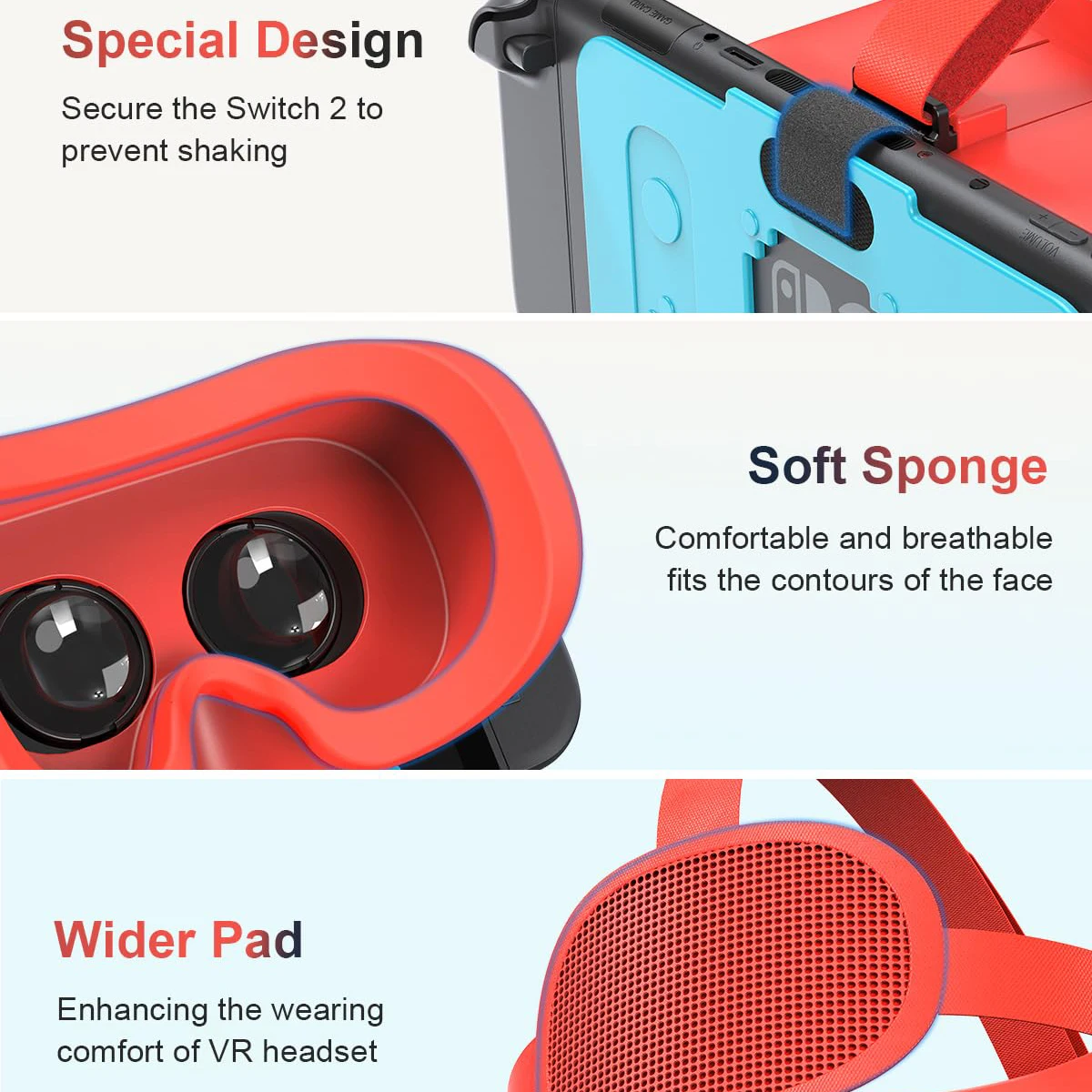 VR Headset For Nintendo Switch 2 (2025) Virtual Reality VR Glasses with Adjustable HD Lenses and Comfortable Head Strap