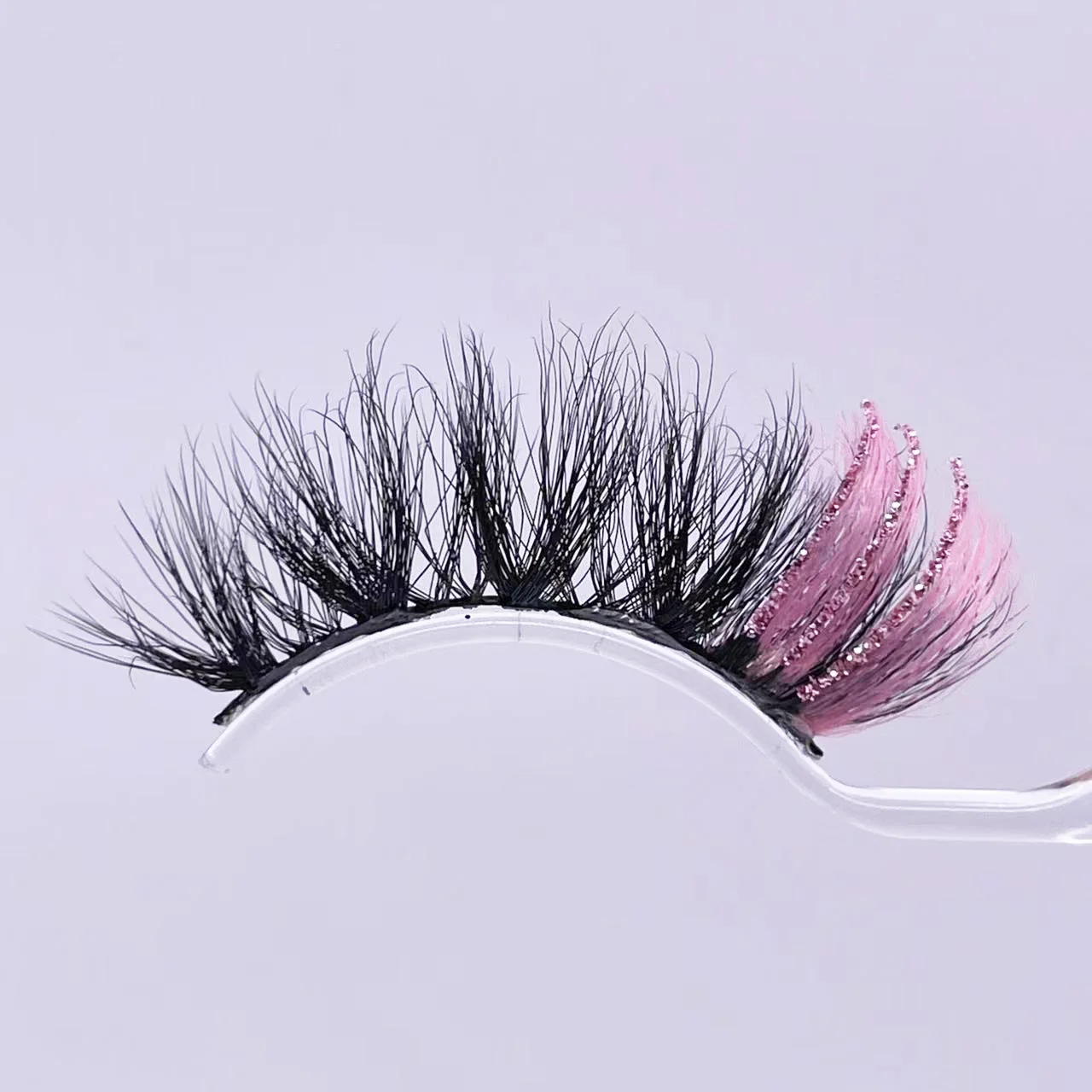 New glitter ombre Colored Lashes 20MM Mink Lashes Wholesale Dramatic Colorful Natural Eyelashes Extension Make up Fake Eyelashes