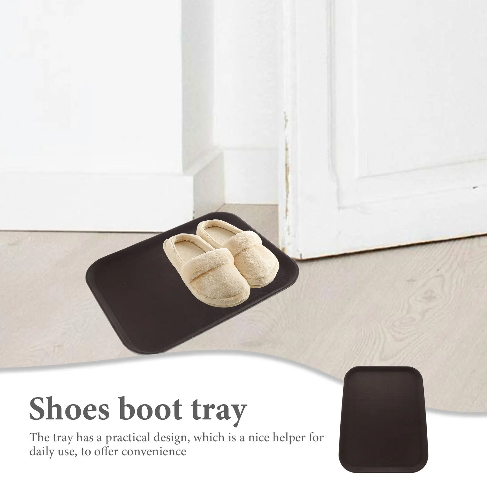 

Multi-Functional Plastic Shoe Mat Durable Boot Tray Large-Capacity Non-Slip Tray for Entryway Indoor Hallway Car Trunk