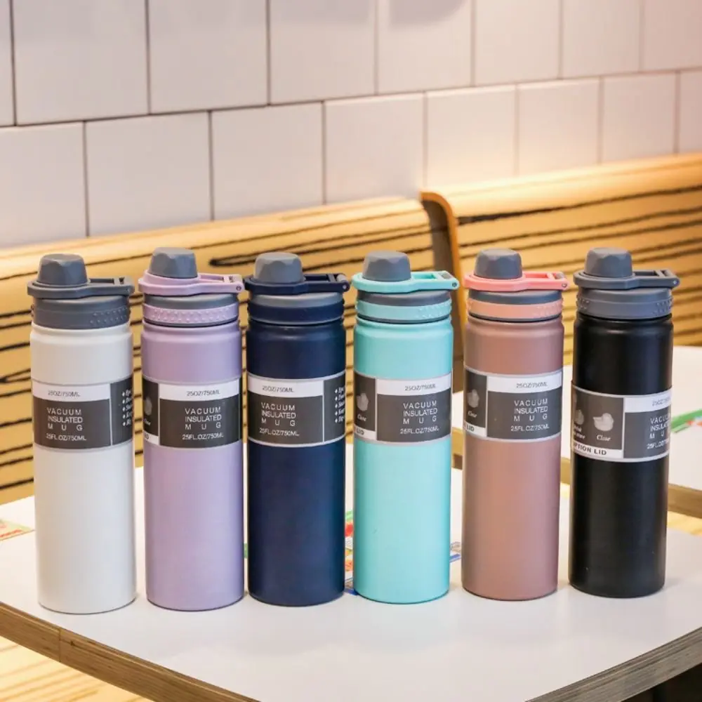 750ML Handheld Vacuum Tumbler Wide Mouth 304 Stainless Steel Flask Water Bottle Hot or Cold Direct Drinking Cup view 2