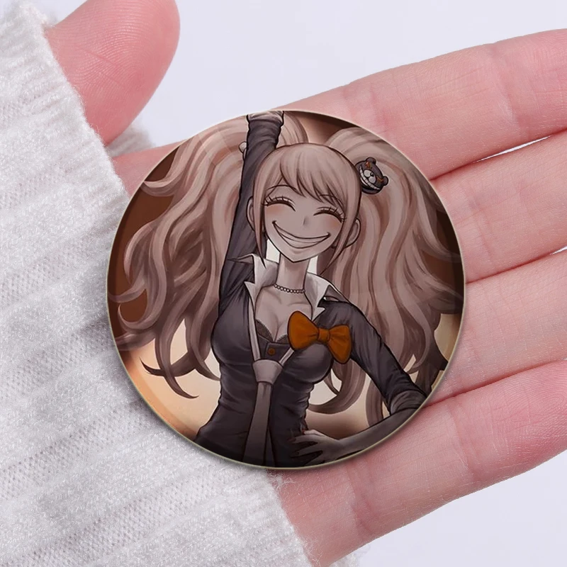 Anime Game Danganronpa Badge Snap-in Pins personaggio dei cartoni animati Iruma Miu Kirigiri Kyouko spille per vestiti accessori gioielli