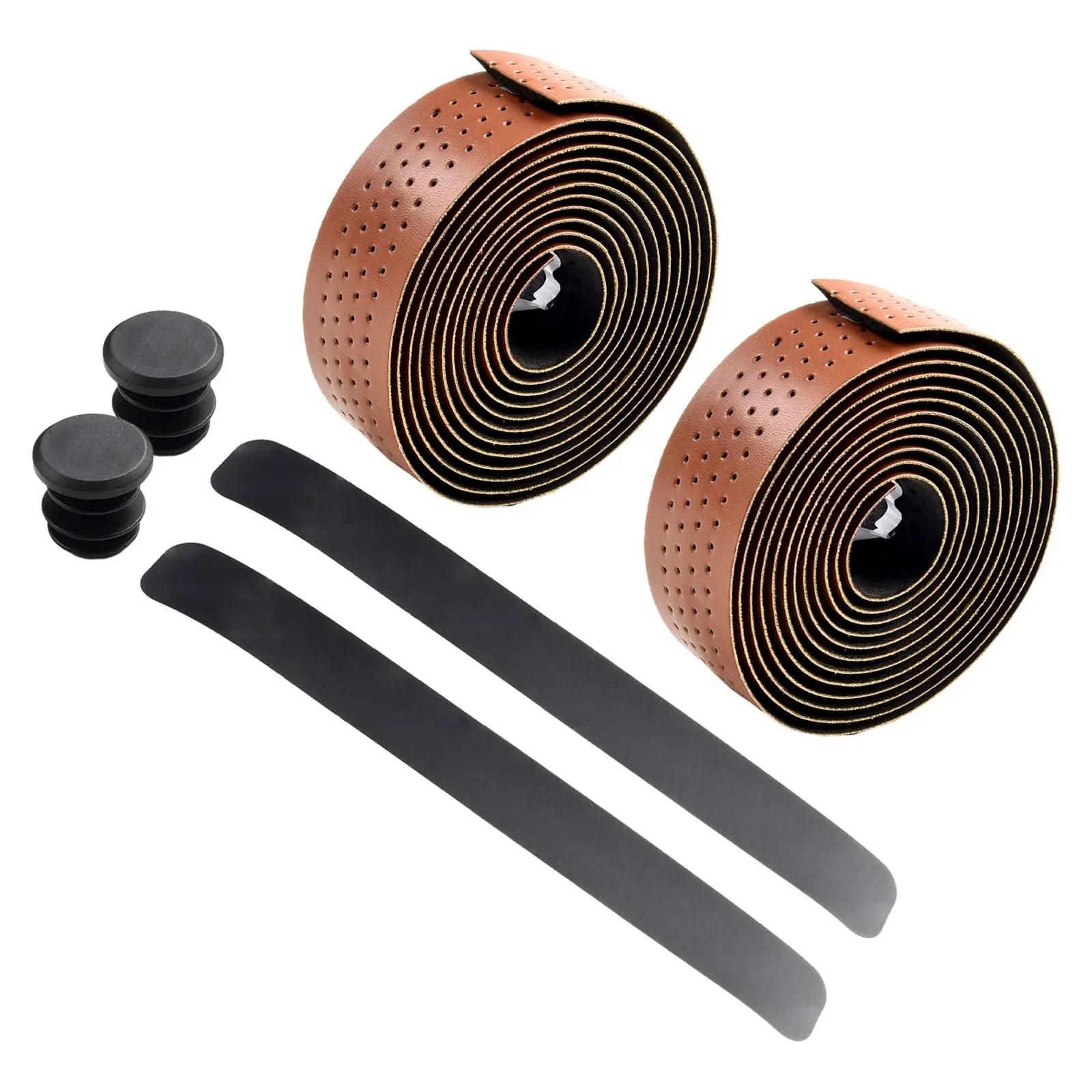 Lightweight handlebar tape with sweat absorption Perforated fabric pattern sweat absorbing and improved shock absorption