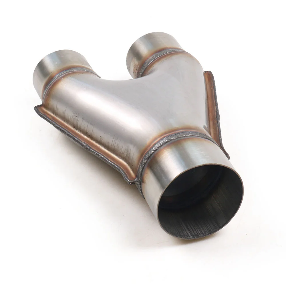 Lodenqc Universal Custom Car Exhaust Y-Pipe 304 Stainless Steel exhaust Y type Pipe Adapter Connector Tube Cone BX102125