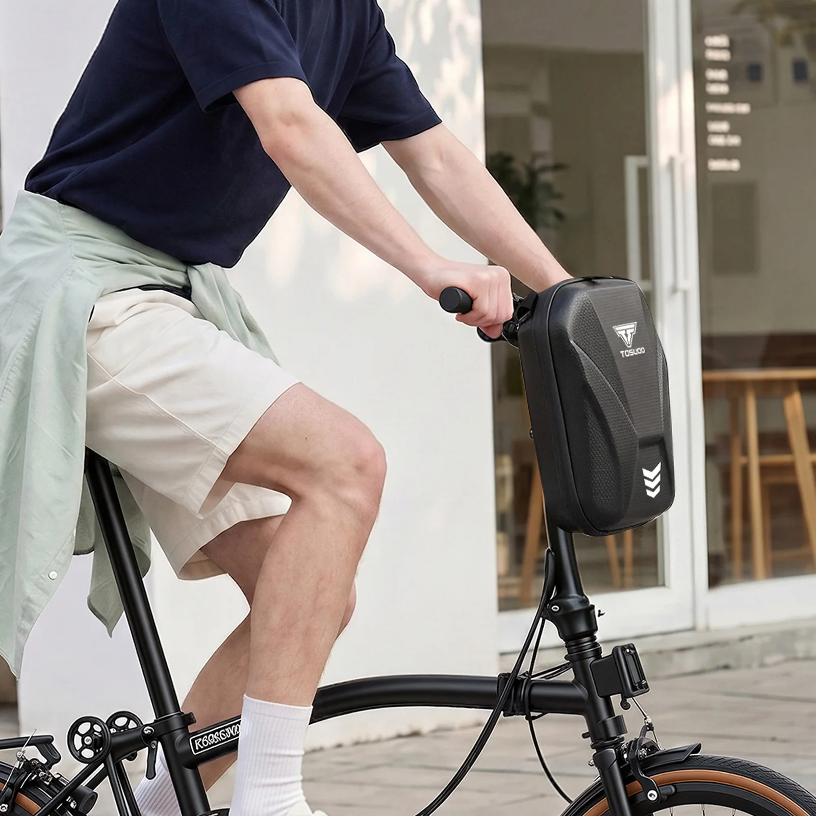 TOSUOD Fahrrad-Lenkertasche, EVA-Hartschalen-Fahrrad-Aufbewahrungstasche, wasserabweisende Fahrradtasche mit Schnellverschlusshalterung – Detail 13