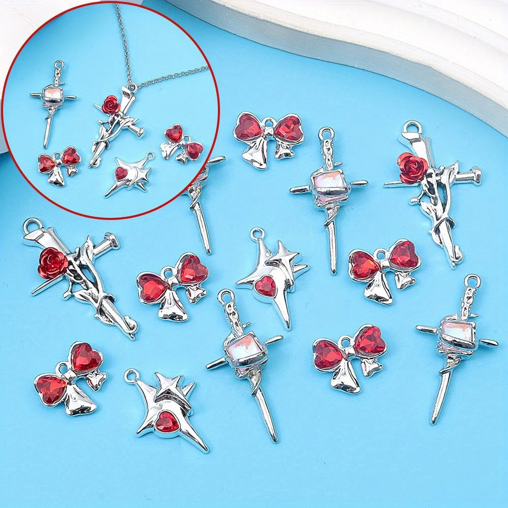 

1/4/8 шт. разноцветные подвески в форме креста, ожерелье «сделай сам», серьги, подарок на День святого Валентина, Рождество, День Благодарения, украшения, аксессуары