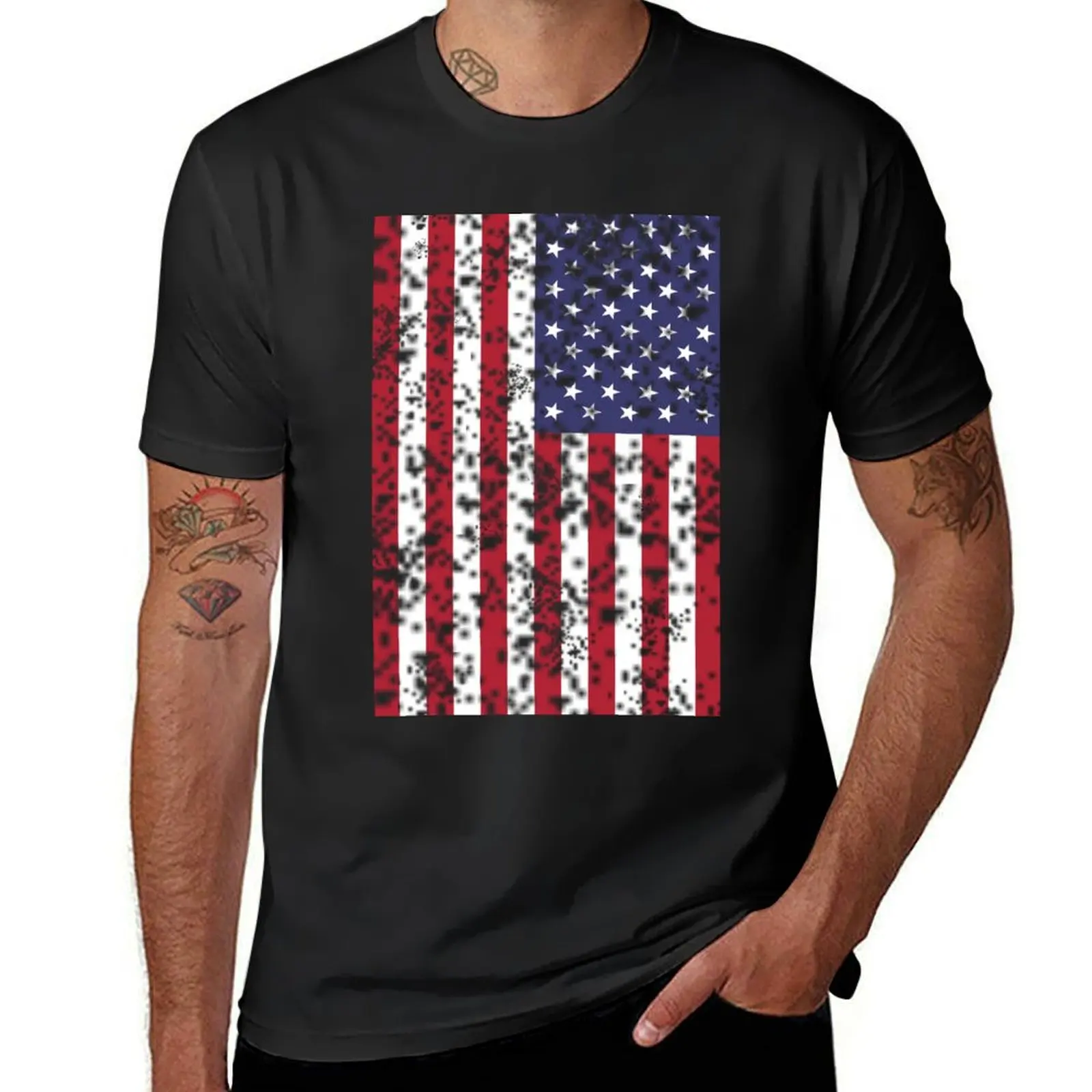 

Vintage American Flag T-Shirt heavyweights funnys mens big and tall t shirts