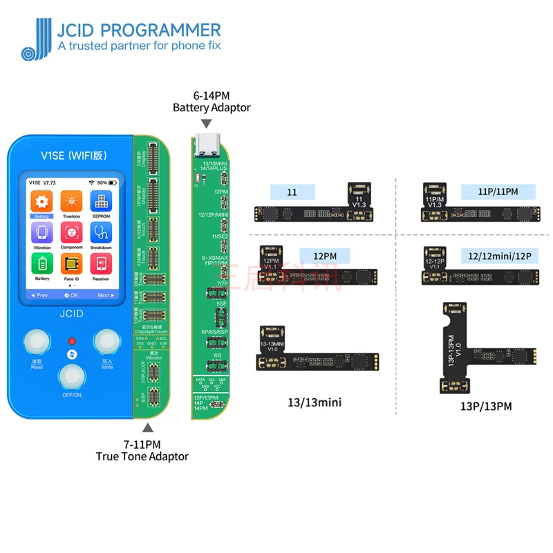 JC JCID V1SE Wifi Face ID cablaggio cavo batteria iPhone X 11 12 13 14 Pro Max Mini nessuna saldatura originale color coder cellulare repa