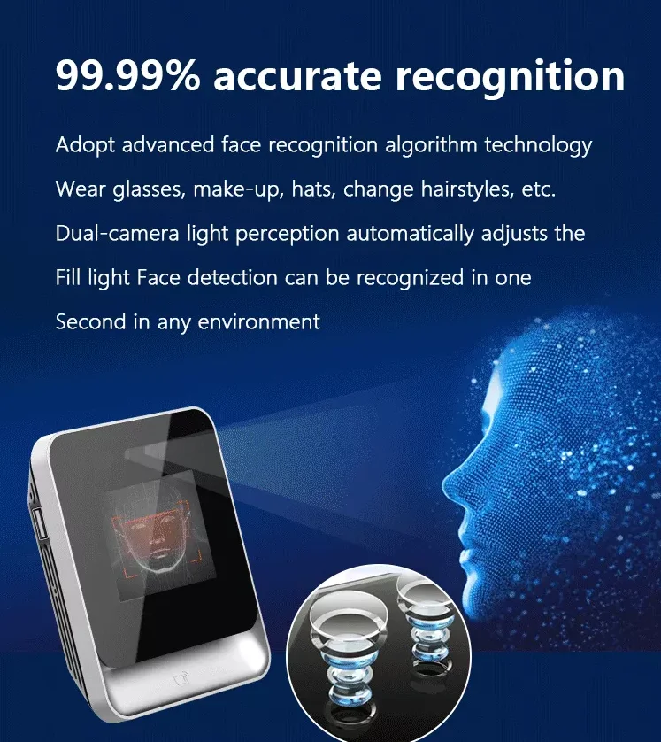 Face Recognition Access Control com RFID e MF Reader, Cheap Touch Screen Server, 8 in, Cheap, Face Time Attication, Servidor