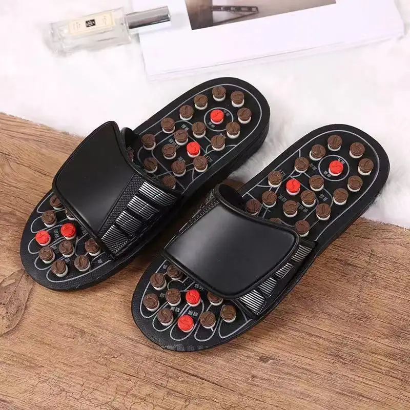 Massage Slippers with Polka Dots Japanese Rotating Health Massage Slippers Acupoint Health Care Foot Massage Slippers