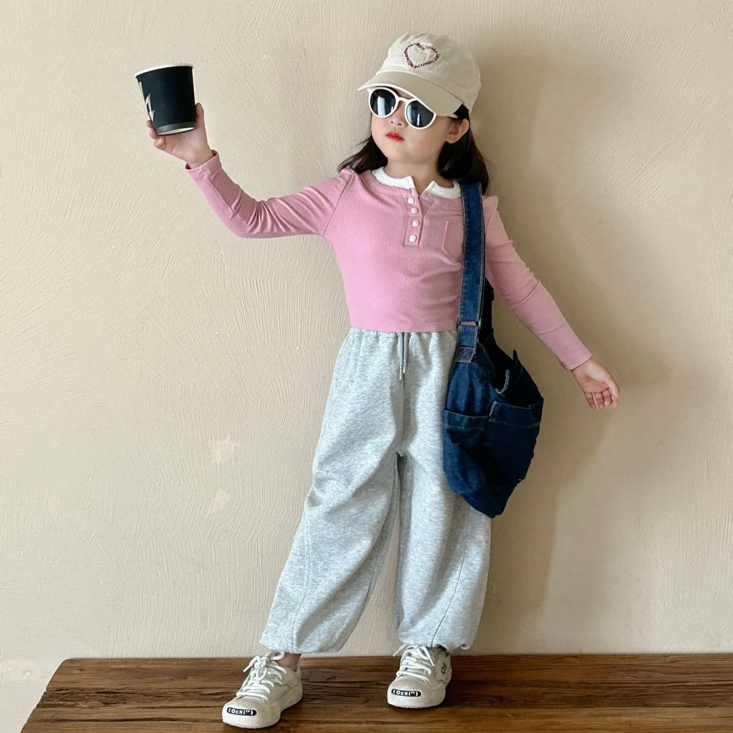 Girls Casual Pants 2024 Autumn New Korean Style Children Fashion Loose Sweatpants Children Wear Sports Trousers Grey Pant