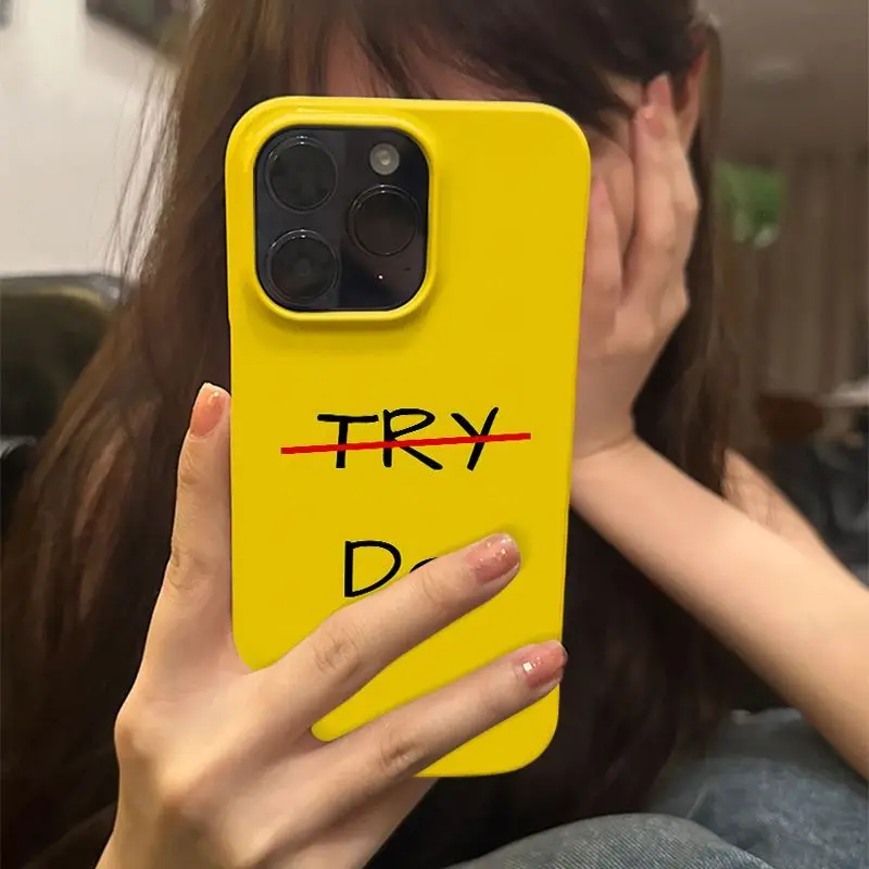 الكورية Ins شخصية كلمة الثلاثة تفعل مشرق الأصفر جراب هاتف آيفون 16 15 14 13 برو ماكس 12 11 الغطاء الخلفي صندوق #4