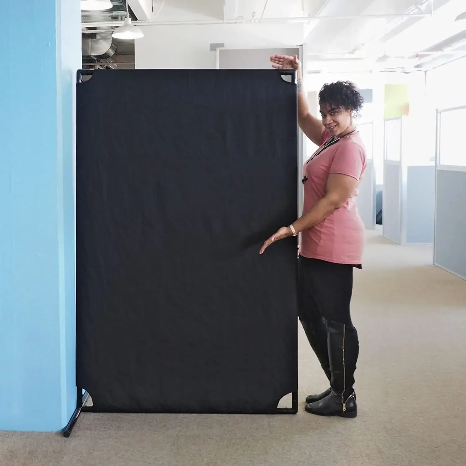 Mobile Canvas Panel Screen | Portable Room Divider | Flame Resistant Polyester Canvas Panels (VP4)