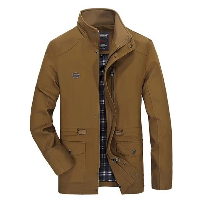 2026 New Trench Coat Autumn Winter Men's Washed Jacket in The Long Section Large Size Trench Coat Men Fashion Casual Jacket Men