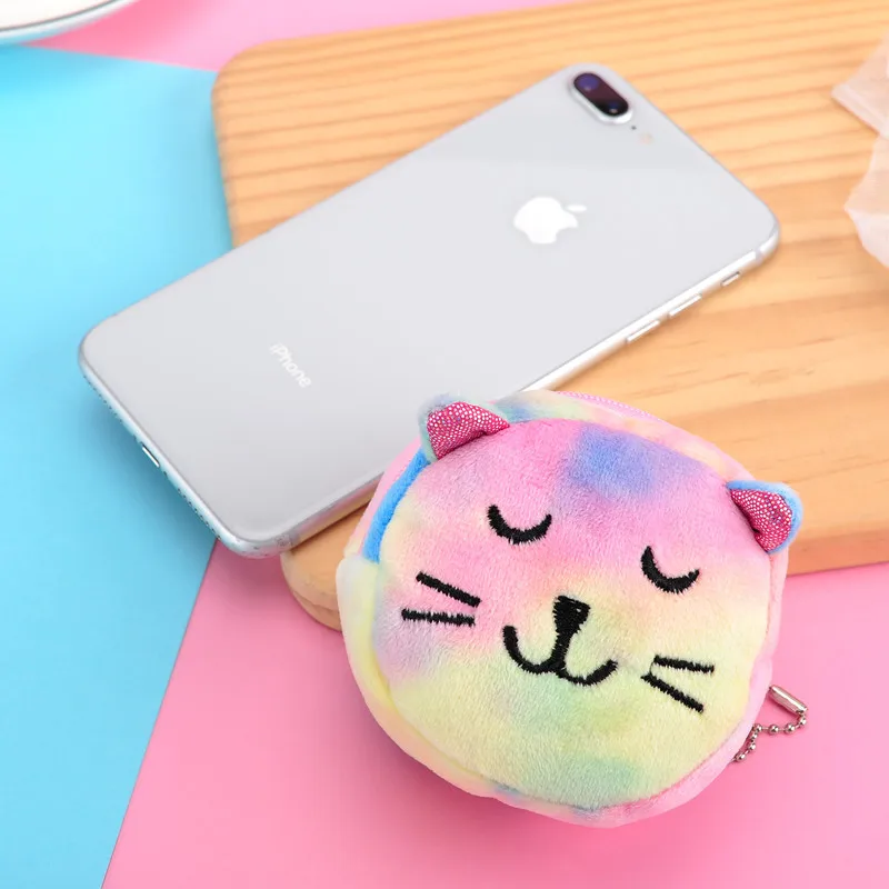 Mini colorful three-dimensional plush coin purse