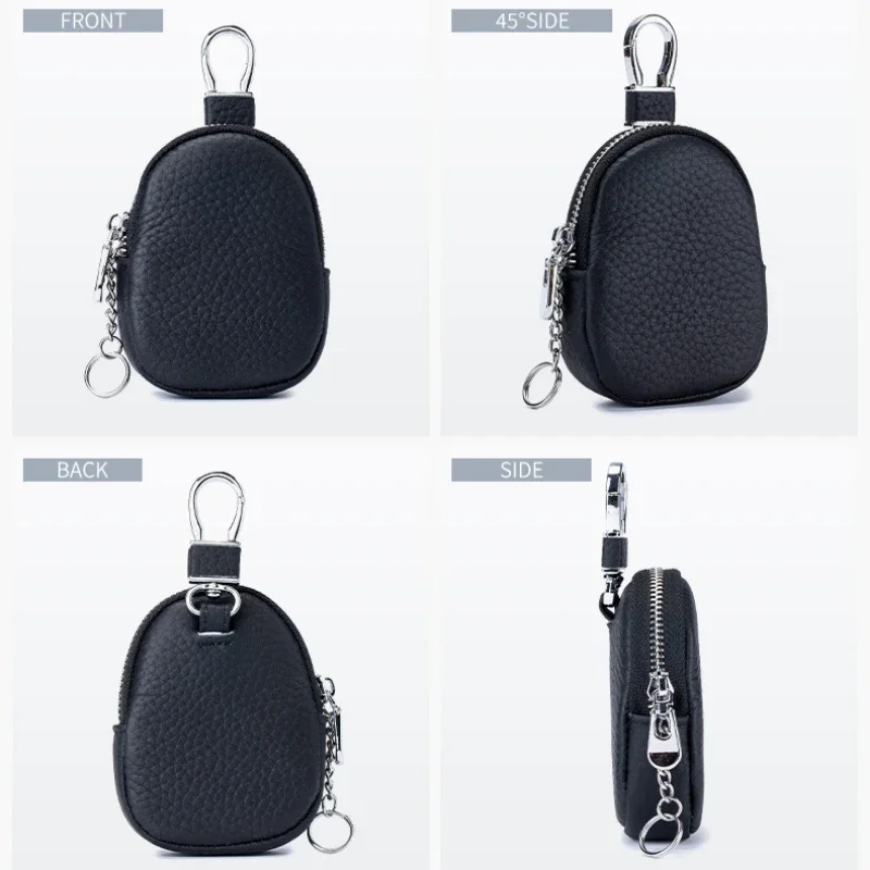 

Cow Leather Key Holder Minimalist Keychain Case Wallet Coins Storage Case Mini Key Protector Multifunctional Universal Key Pouch