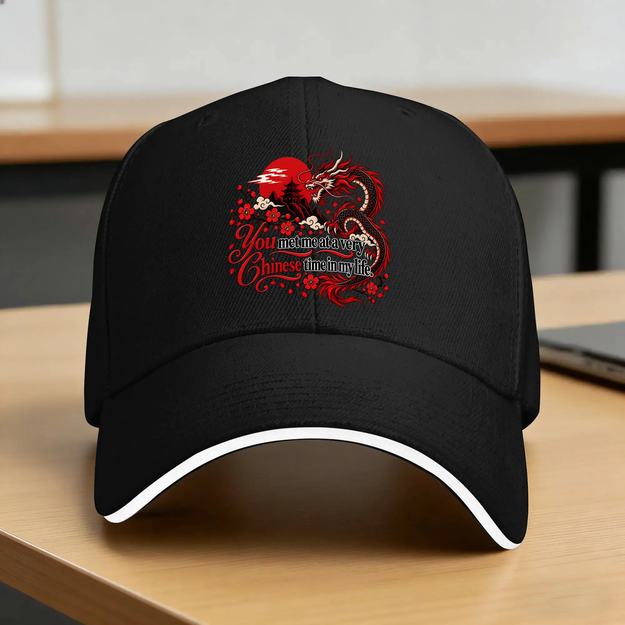 you-met-me-at-a-very-chinese-time-in-my-life Tennis Skate Trucker Hat For Women Men Sun-Proof  y2k Cool Baseball Caps