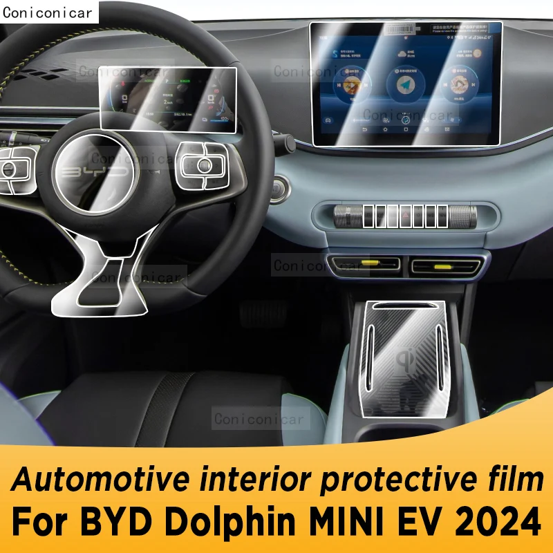 

For BYD Dolphin MINI Seagull EV 2024 Gearbox Panel Navigation Automotive Interior Screen TPU Protective Film Cover Anti-Scratch