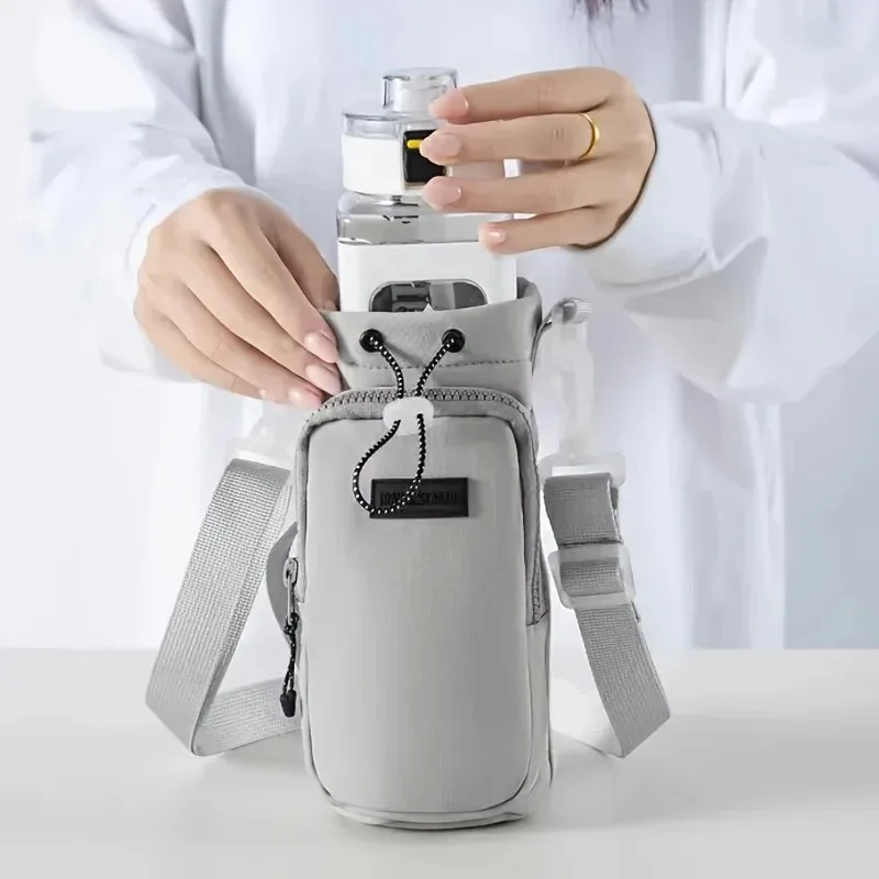 

Adjustable Unisex Black Messenger Bag Water Bottle Holder Outdoor Travel Business Travel Sports Wallet Crossbody Bags for Women