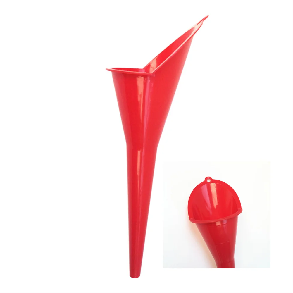 2Pcs Professional Engine Oil Fluids Long Mouth Funnel Gasoline Liquids Kerosene Plastic Funnel for Auto Motorcycle(Red)